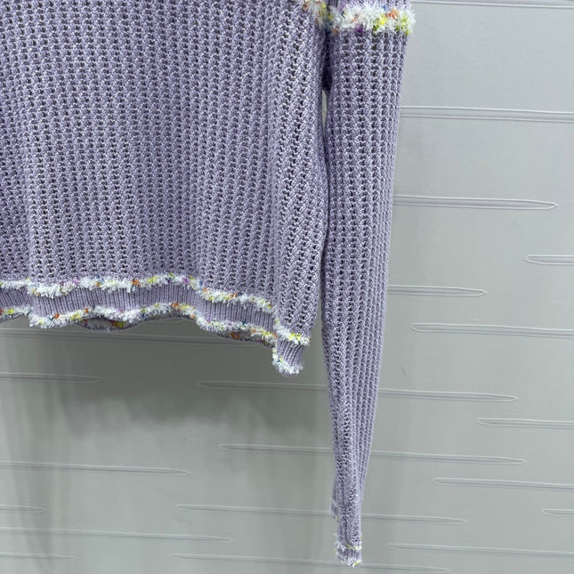 CHANEL 25S LONG SLEEVE OPEN-KNIT SWEATER STYLE 163