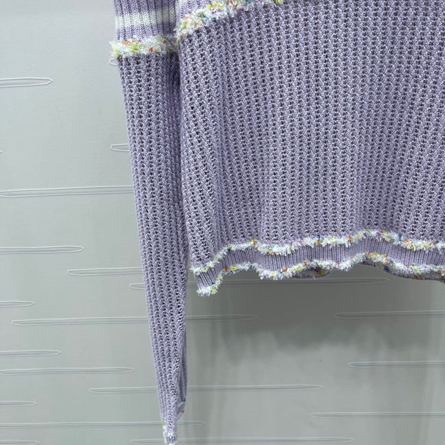 CHANEL 25S LONG SLEEVE OPEN-KNIT SWEATER STYLE 163