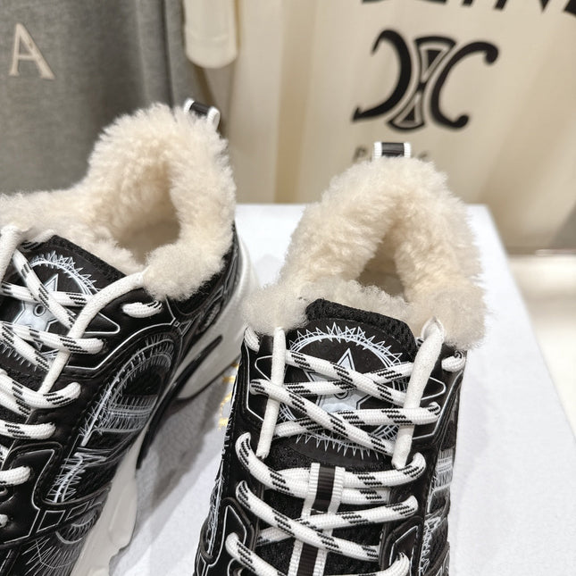 DIOR CHRONO SNEAKER 25S IN BLACK LAMBSKIN AND MESH FABRIC STYLE 3