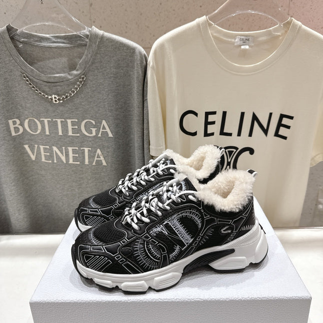 DIOR CHRONO SNEAKER 25S IN BLACK LAMBSKIN AND MESH FABRIC STYLE 3