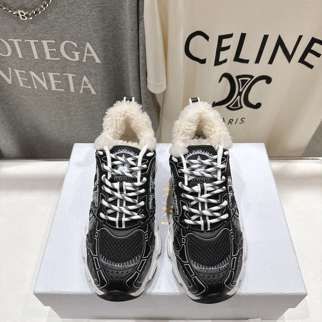 DIOR CHRONO SNEAKER 25S IN BLACK LAMBSKIN AND MESH FABRIC STYLE 3