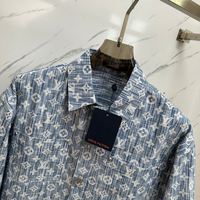 LV SHIRT JACKET IN BLUE MONOGRAM WASHED DENIM 238932