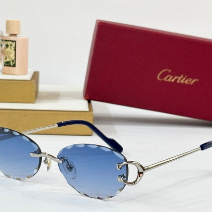 C DE RIMLESS ROUND FRAME SUNGLASSES CT0599S IN METAL