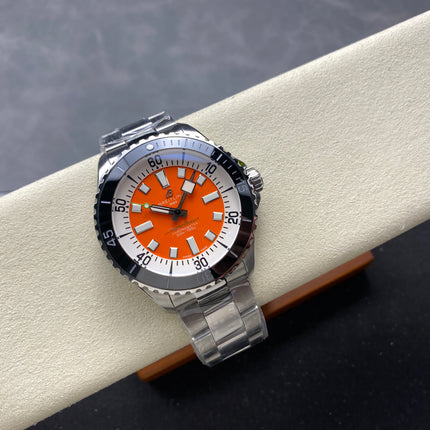 SUPEROCEAN AUTOMATIC 44 BLACK CERAMIC BEZEL ORANGE AND WHITE DIAL