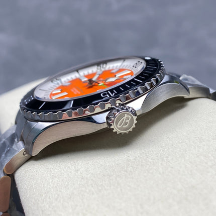 SUPEROCEAN AUTOMATIC 44 BLACK CERAMIC BEZEL ORANGE AND WHITE DIAL