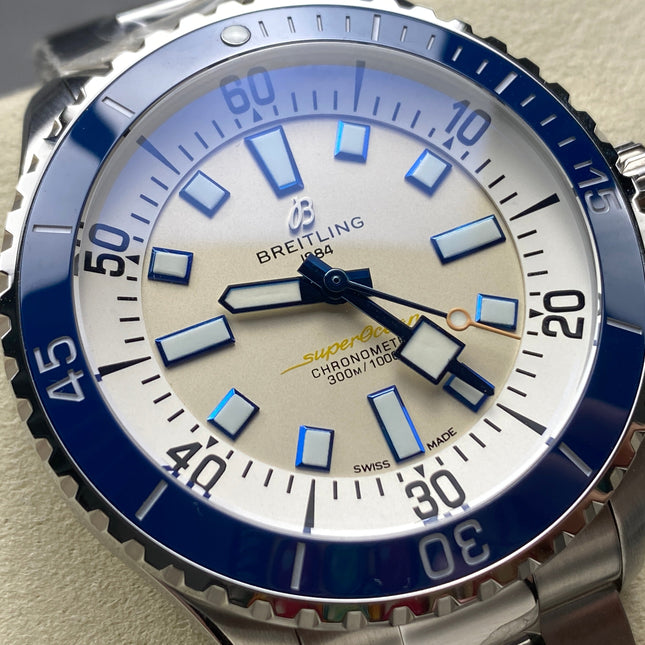 SUPEROCEAN AUTOMATIC 44 STEEL CASE NAVY BLUE CERAMIC BEZEL