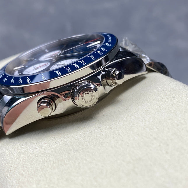 CONQUEST CHRONOGRAPH 42 MM SILVER CASE WITH NAVY BLUE DIAL