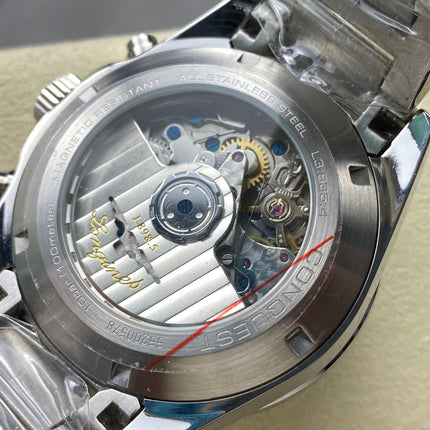 CONQUEST CHRONOGRAPH 42 MM SILVER CASE WITH NAVY BLUE DIAL