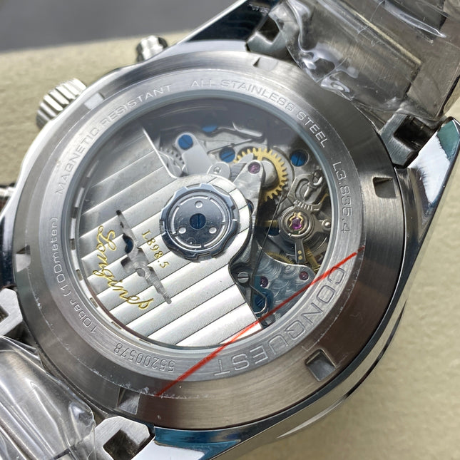 CONQUEST CHRONOGRAPH 42 MM SILVER CASE WITH NAVY BLUE DIAL