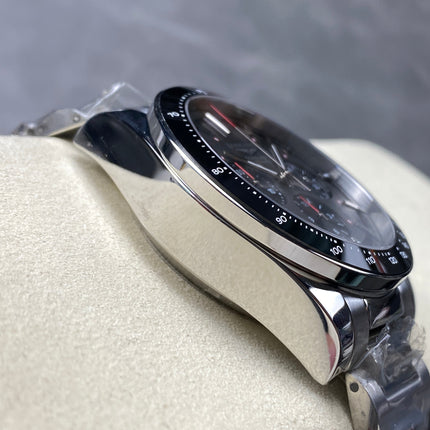 CONQUEST CHRONOGRAPH 42 MM SILVER CASE WITH FULL BLACK DIAL