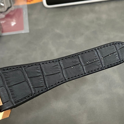 OCTO 41 ROSE GOLD CASE BLACK CROCODILE LEATHER STRAP