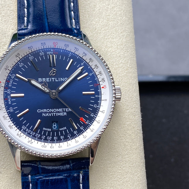 NAVITIMER AUTOMATIC 41 STEEL CASE NAVY BLUE MIX WHITE DIAL