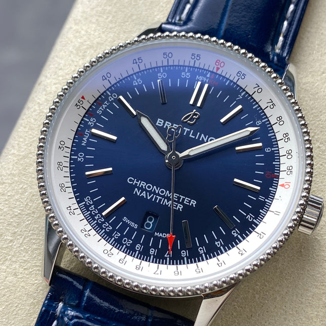 NAVITIMER AUTOMATIC 41 STEEL CASE NAVY BLUE MIX WHITE DIAL