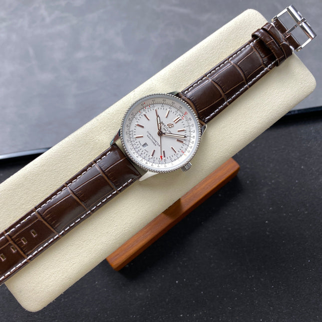 NAVITIMER AUTOMATIC 41 STEEL CASE BROWN ALLIGATOR LEATHER STRAP