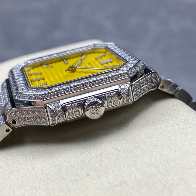 CUBITUS AUTOMATIC ALL STEEL ATTACHED DIAMOND YELLOW DIAL