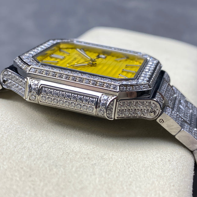 CUBITUS AUTOMATIC ALL STEEL ATTACHED DIAMOND YELLOW DIAL
