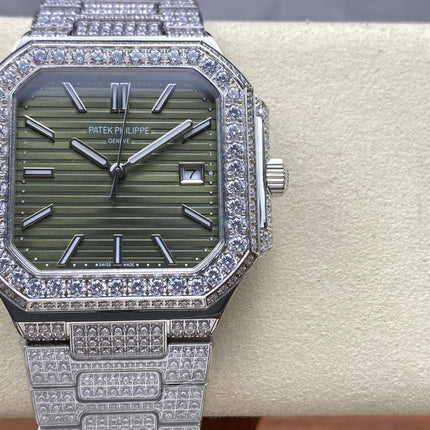 CUBITUS AUTOMATIC ALL STEEL ATTACHED DIAMOND OLIVE GREEN DIAL