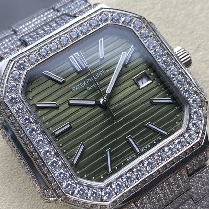 CUBITUS AUTOMATIC ALL STEEL ATTACHED DIAMOND OLIVE GREEN DIAL