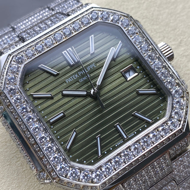 CUBITUS AUTOMATIC ALL STEEL ATTACHED DIAMOND OLIVE GREEN DIAL