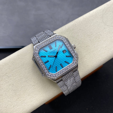 CUBITUS AUTOMATIC ALL STEEL ATTACHED DIAMOND CERULEAN BLUE DIAL