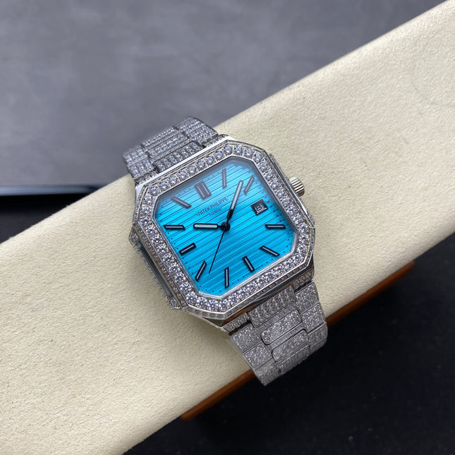 CUBITUS AUTOMATIC ALL STEEL ATTACHED DIAMOND CERULEAN BLUE DIAL