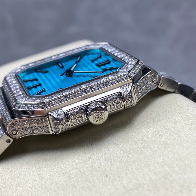 CUBITUS AUTOMATIC ALL STEEL ATTACHED DIAMOND CERULEAN BLUE DIAL