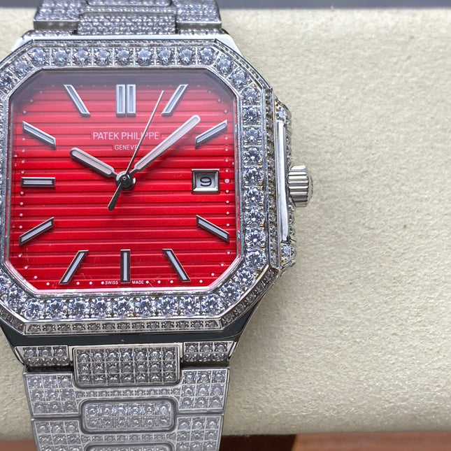 CUBITUS AUTOMATIC ALL STEEL ATTACHED DIAMOND RED DIAL