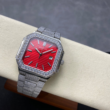 CUBITUS AUTOMATIC ALL STEEL ATTACHED DIAMOND RED DIAL