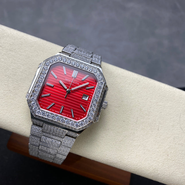 CUBITUS AUTOMATIC ALL STEEL ATTACHED DIAMOND RED DIAL