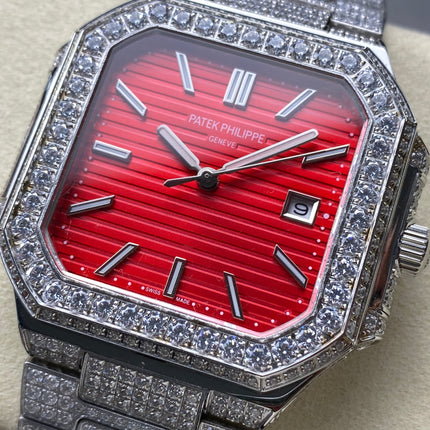 CUBITUS AUTOMATIC ALL STEEL ATTACHED DIAMOND RED DIAL