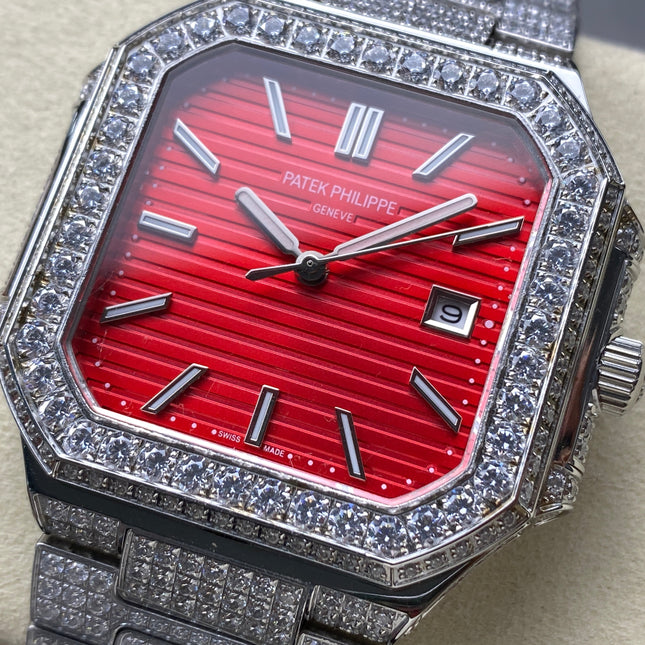 CUBITUS AUTOMATIC ALL STEEL ATTACHED DIAMOND RED DIAL