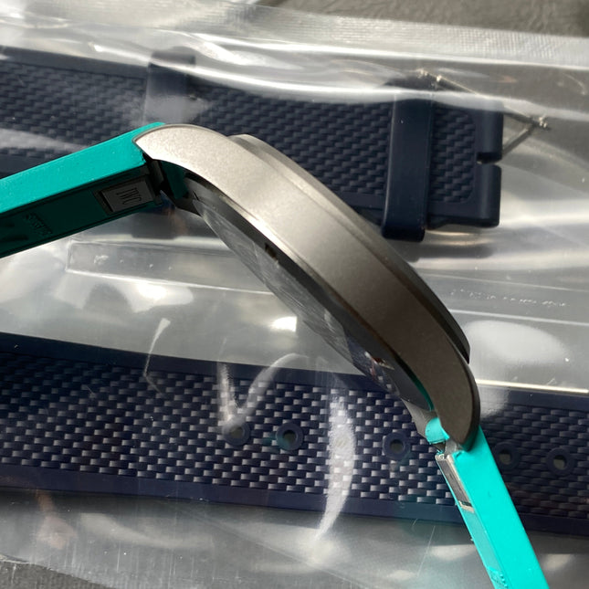 PILOT’S WATCH MARK XX MERCEDES  SILVER CASE ON TEAL GREEN RUBBER STRAP