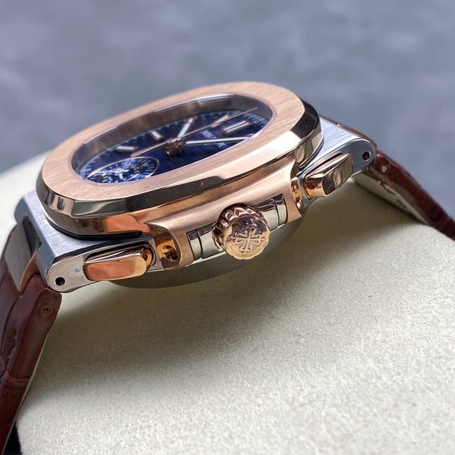 NAUTILUS ROSE GOLD AND STEEL CASE BLUE DIAL