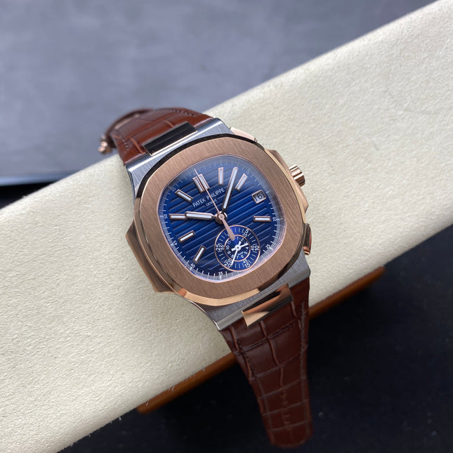 NAUTILUS ROSE GOLD AND STEEL CASE BLUE DIAL