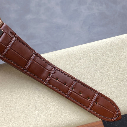 NAUTILUS ROSE GOLD CASE BROWN SUNBURST DIAL ALLIGATOR LEATHER STRAP