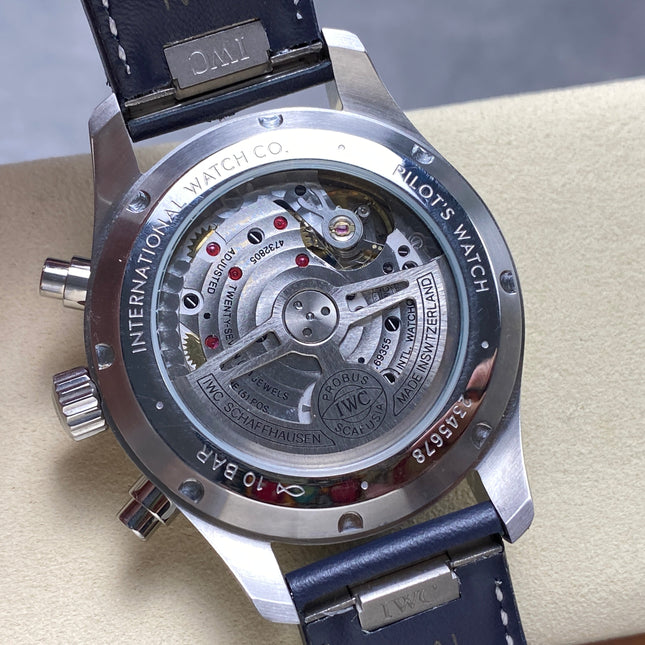 PILOT'S WATCH MARK XX STAINLESS STEEL CASE WITH NAVY BLUE LEATHER TRAP AND DIAL