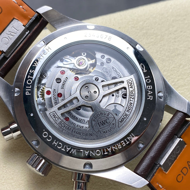 PILOT'S WATCH MARK XX STAINLESS STEEL CASE WITH BROWN LEATHER TRAP AND EMERALD GREEN DIAL