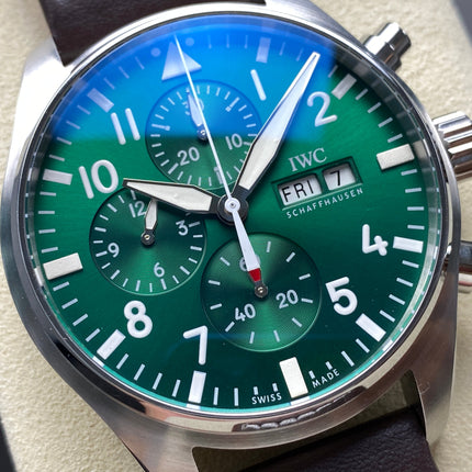 PILOT'S WATCH MARK XX STAINLESS STEEL CASE WITH BROWN LEATHER TRAP AND EMERALD GREEN DIAL