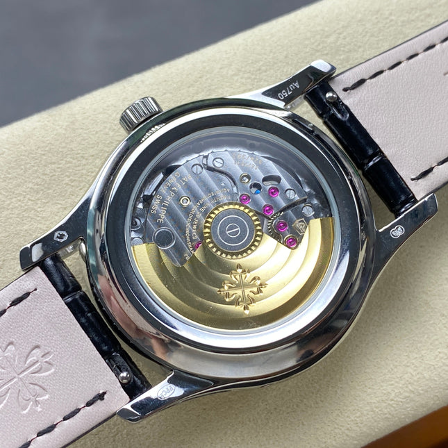 ANNUAL CALENDAR STEEL ATTACHED DIAMOND BEZEL NAVY BLUE DIAL