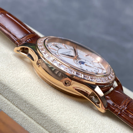ANNUAL CALENDAR ROSE GOLD ATTACHED DIAMOND BEZEL WHITE DIAL