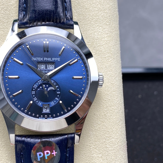 ANNUAL CALENDAR SELF-WINDING WHITE GOLD CASE BLUE SUNBURST DIAL