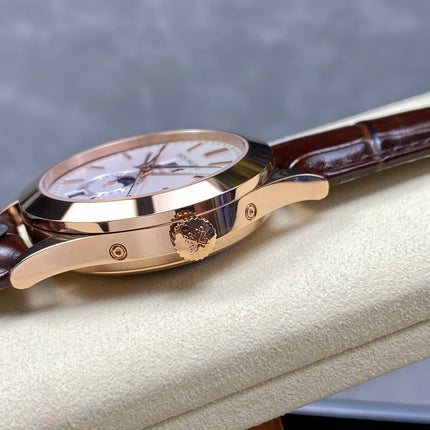 ANNUAL CALENDAR SELF-WINDING ROSE GOLD CASE SILVERY OPALINE DIAL