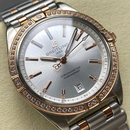 CHRONOMAT AUTOMATIC 36 RED GOLD AND STEEL CASE SILVER DIAL