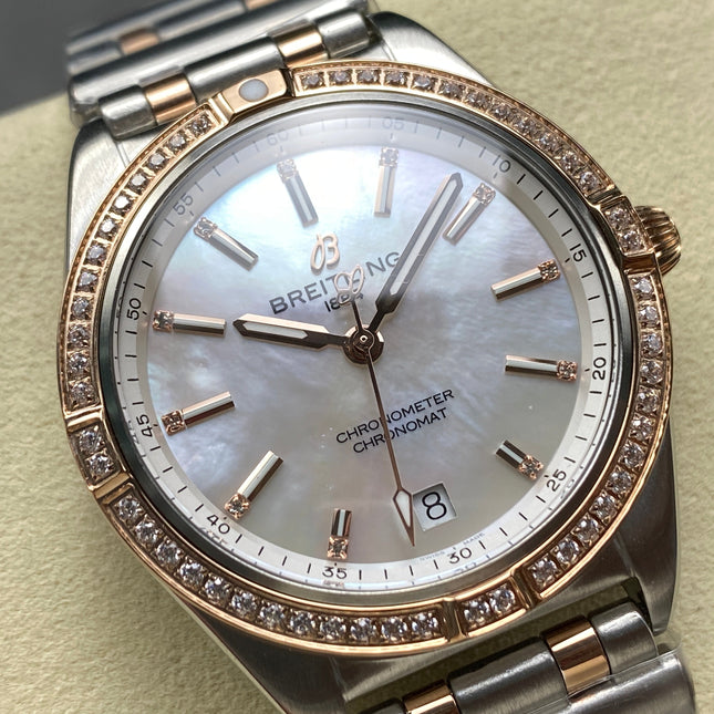 CHRONOMAT AUTOMATIC 36 RED GOLD AND STEEL CASE MOTHER OF PEARL DIAL