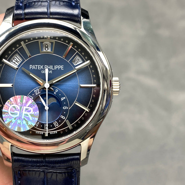 ANNUAL CALENDAR SELF-WINDING WHITE GOLD CASE BLUE SUNBURST DIAL
