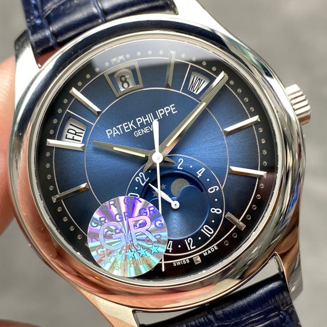 ANNUAL CALENDAR SELF-WINDING WHITE GOLD CASE BLUE SUNBURST DIAL