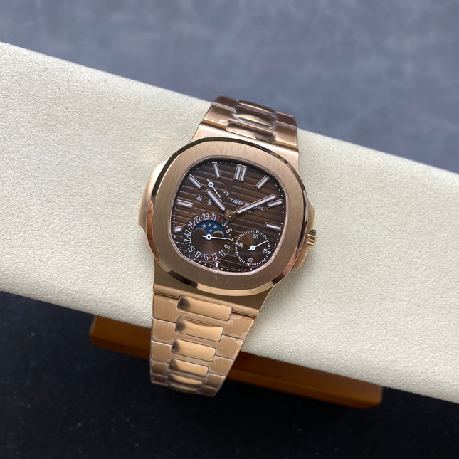 NAUTILUS AUTOMATIC ALL ROSE GOLD SUNBURST BROWN DIAL