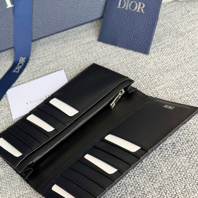 VERTICAL LONG WALLET 19 IN BLACK MONOGRAM OBLIQUE JACQUARD