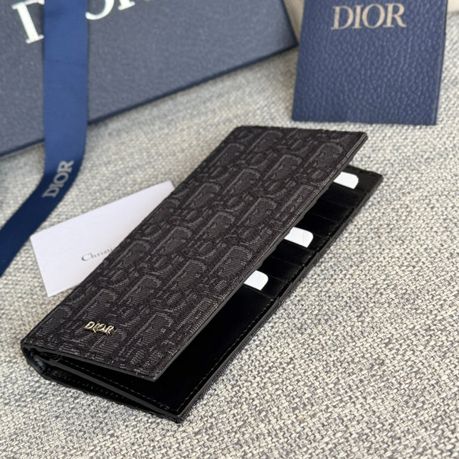 VERTICAL LONG WALLET 19 IN BLACK MONOGRAM OBLIQUE JACQUARD