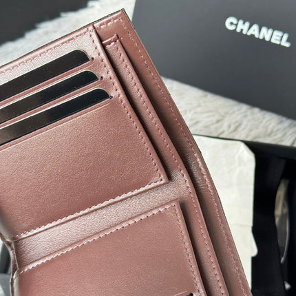CHANEL 25S CF SMALL TRI FOLD WALLET 11 IN BLACK CAVIAR SILVER HARDWARE